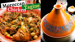 MOROCCAN CHICKEN TAGINE WITH PRESERVED LEMONS AND OLIVES || Tagine Chicken Recipe with Apricot #DIFK