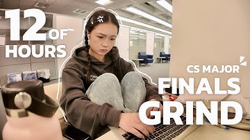 studying **12 HOURS** before my hardest final 📑 | productive CS exam grind, study motivation