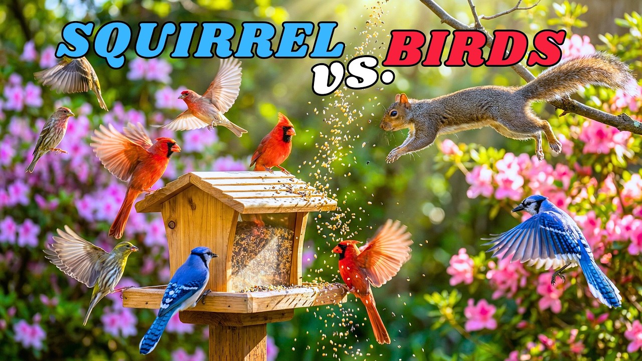 🔴 LIVE Cottage Bird Feeder Show — Wild Birds Gathering for Food & Fun | Cat TV