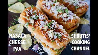 masala pav recipe | masala cheese pav recipe | masala pav sandwich | recipes with leftover pav