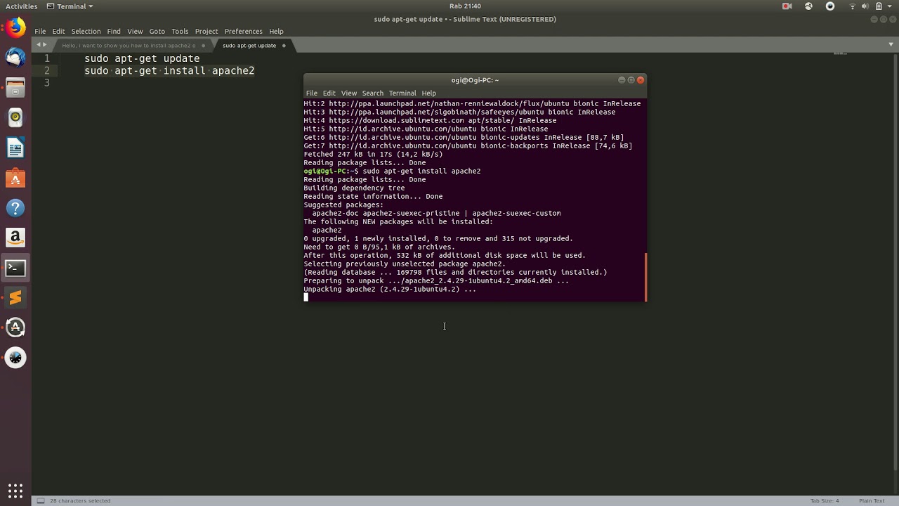 Cara Install Apache di Ubuntu Linux - YouTube