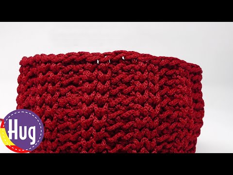 Canasto - Patrón acanalado muy simple - Woolly Hugs ROPE