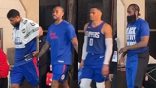 Kawhi, Harden, Westbrook And Paul George Speechless Immediately After Clippers Lose Against Wolves