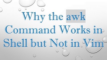 Why the awk Command Works in Shell but Not in Vim