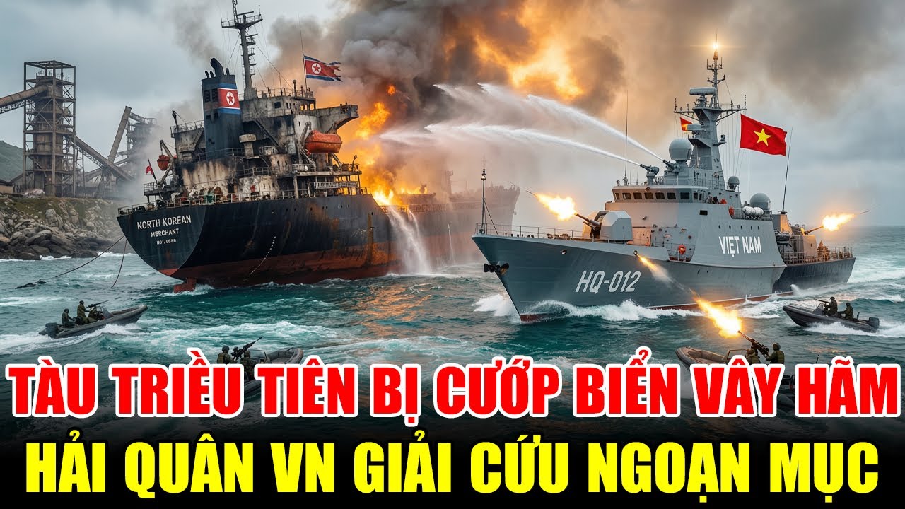 BIỂN ĐÔNG DẬY SÓNG: Tàu Triều Tiên Bị Cướp Biển Vây Hãm - Hải Quân VN Giải Cứu Ngoạn Mục