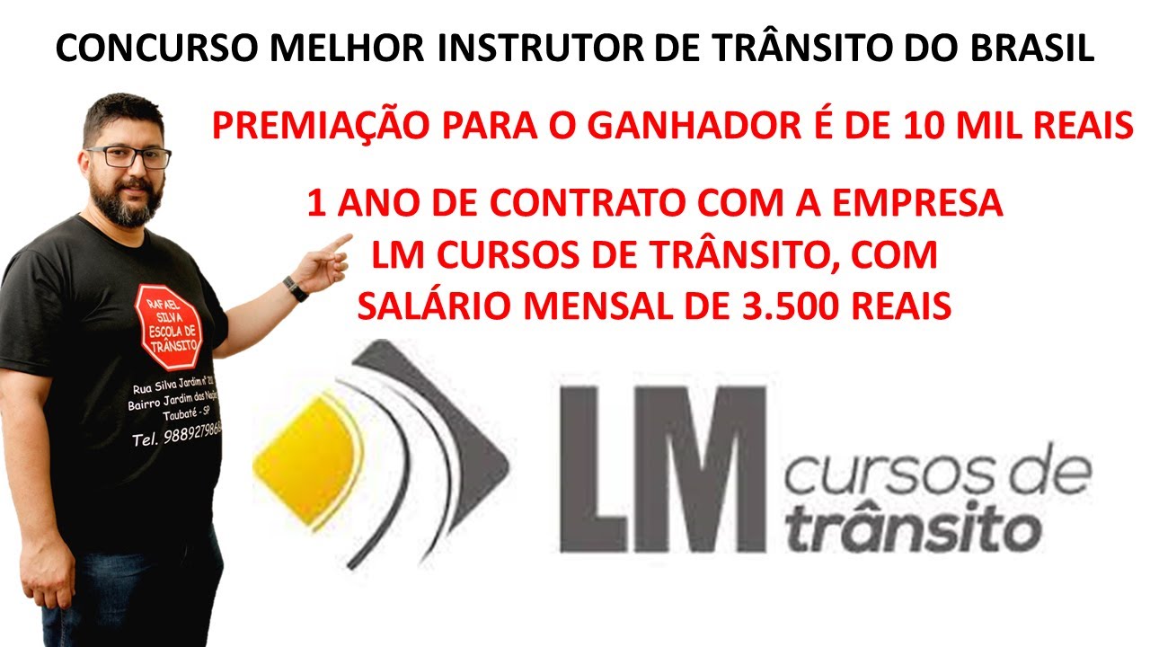 CONCURSO MELHOR INSTRUTOR DE TRÂNSITO DO BRASIL - PREMIAÇÃO 10 MIL ...
