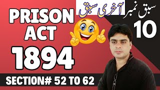 Superintendent Jail, Last lecture on Prison act 1894