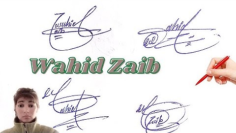 Wahid Zaib name signature style#name  signature with arooj