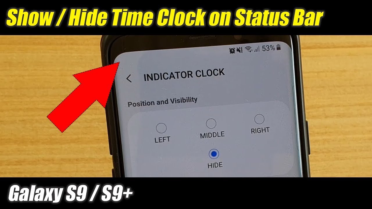 Galaxy S9 S9 How To Show Hide Time Clock On System Status Bar