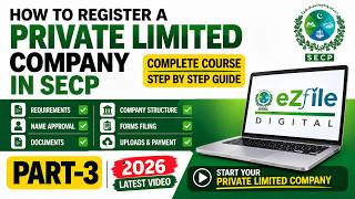 SECP Private Limited Company Registration 2026 Part-3 | How to Register a Company In Pakistan | SECP Update