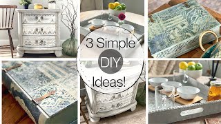 Decor DIY:Chalk Paint Wash technique, WoodUBend Wood Trim furniture, Redesign with Prima &amp; Decoupage