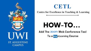 Adding the Zoom Web Conference Tool to a myeLearning Course