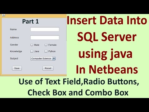 Insert data into SQL server using java Part -1