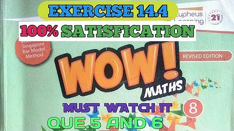 Exercise 14.4 class 8th wow maths solution