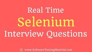 Selenium Interview Questions And Answers For Freshers And Experienced