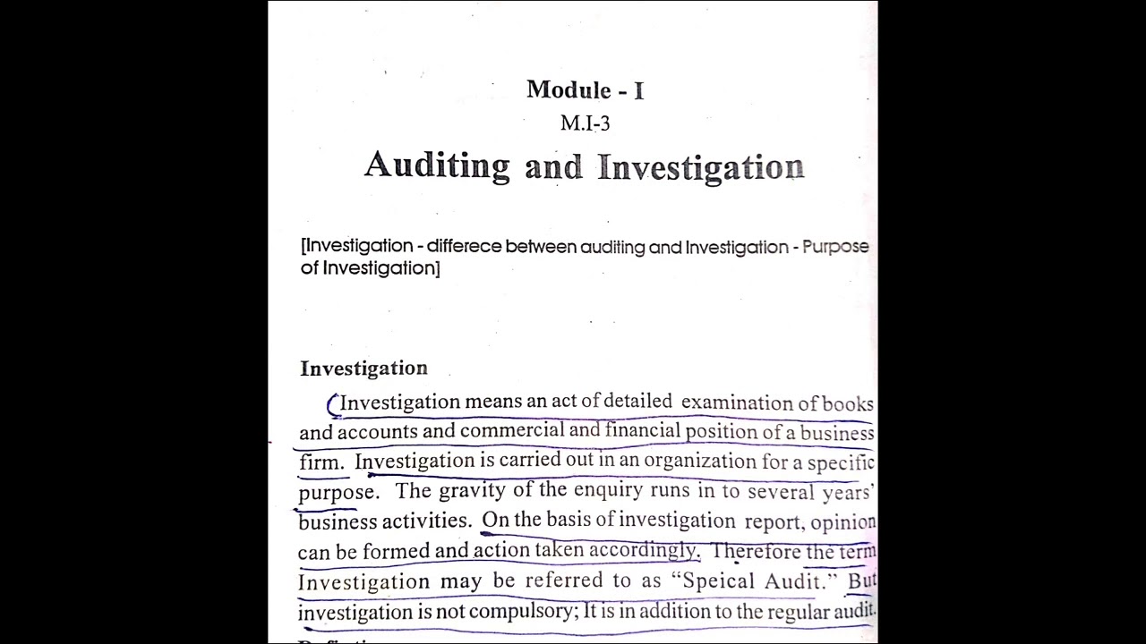 Chapter 3 Auditing and Investigation / AUDITING /Malayalam YouTube