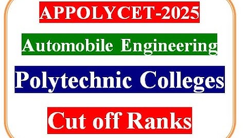 AP POLYCET-2025,  Diploma in Automobile Engineering providing colleges in AP