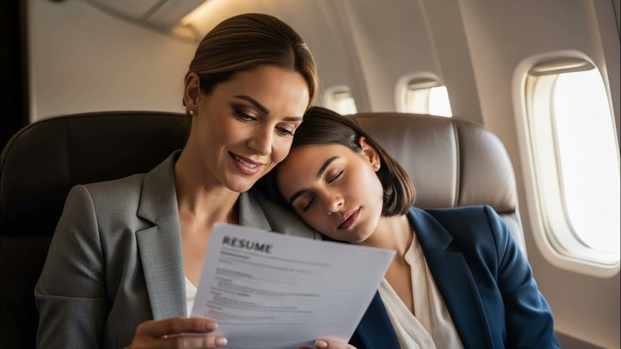 She fell asleep with her résumé resting on the trillionaire’s shoulder she read it, smiled, and then