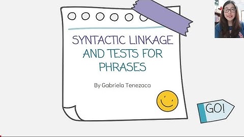 SYNTACTIC LINKAGE AND TESTS FOR PHRASES