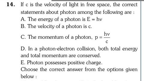 If c is the velocity of light in free space, the correct statements about photon among the following