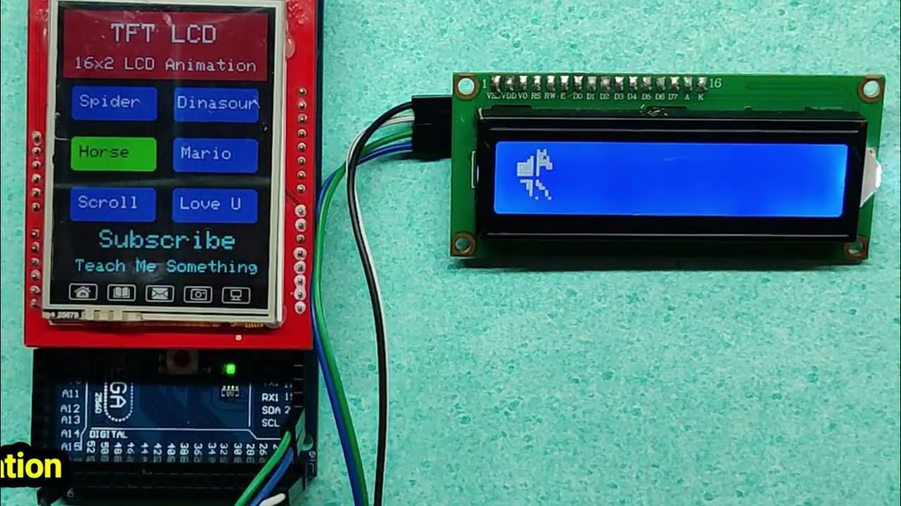 16 02 LCD Animation using TFT LCD Arduino Mega || Teach me something ...