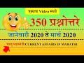 जानेवारी पासून ते मार्च 2020 पर्यंतच्या सर्व चालू घडामोडी ॥ chalu ghadamodi, current affairs marathi