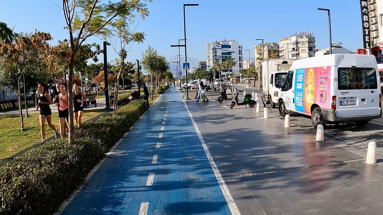 Turkish Miami or morning bike ride in Antalya (POV)