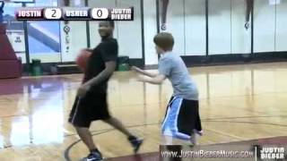 Justin Bieber and Usher Playing Basketball in NYC