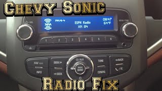 Chevy Sonic radio frozen/not working - How to fix/reset radio