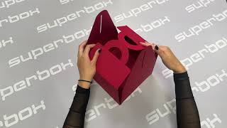 Cake Gift Boxes With a Handle Folding Instruction | Superbox