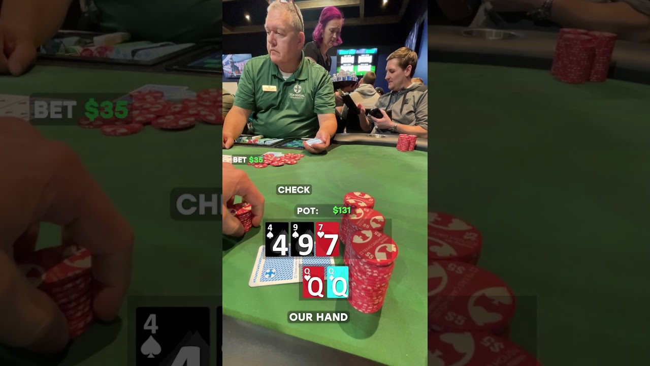 3rd best hand in poker vs 3 Opponents, can we win? #poker #gambling #casino