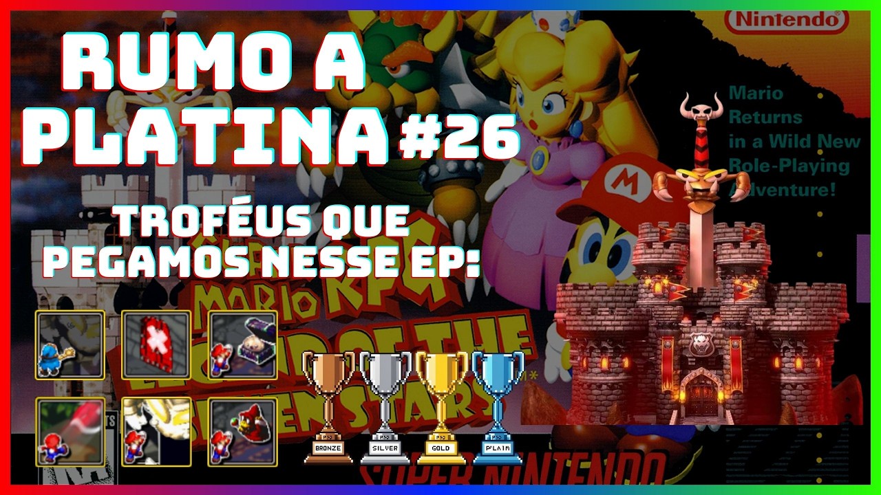 Super Mario RPG (SNES) #26 - Guia de Platina (Retroach/RetroAchievements) - Castelo Bowser e Exor