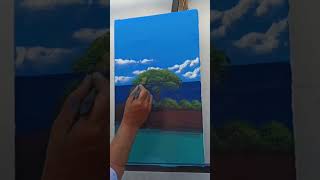 رسم سهل/رسم جميل/رسم منظر طبيعيshorts#