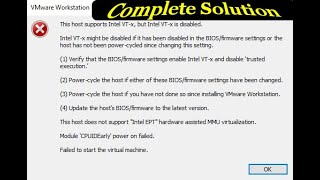 how to solve VMware pro Workstation Error