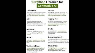 Top 10 Python Libraries for Generative AI You MUST Know in 2026! 🤖🔥
