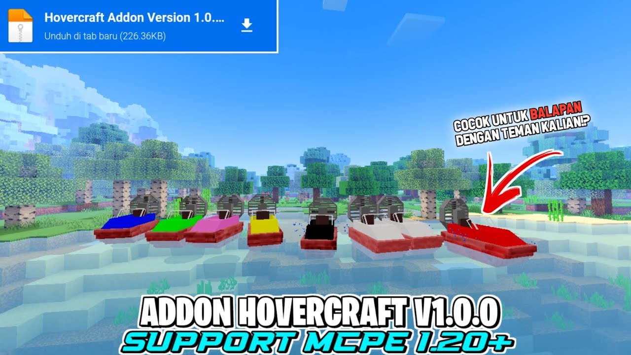 😱COCOK UNTUK MABAR!! Addon hovercraft mcpe 1.20 terlengkap - Hovercraft ...