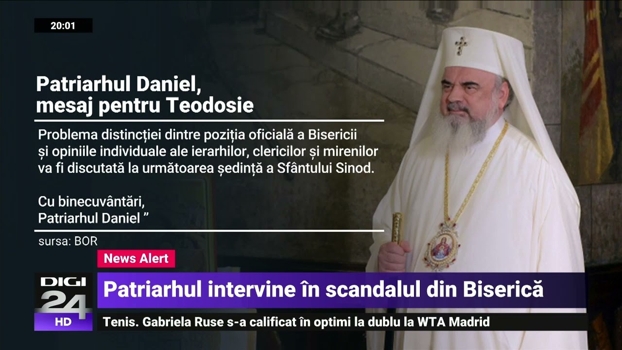 Patriarhul Daniel intervine în scandalul ÎPS Teodosie - Vasile Bănescu: „Produce tulburare”