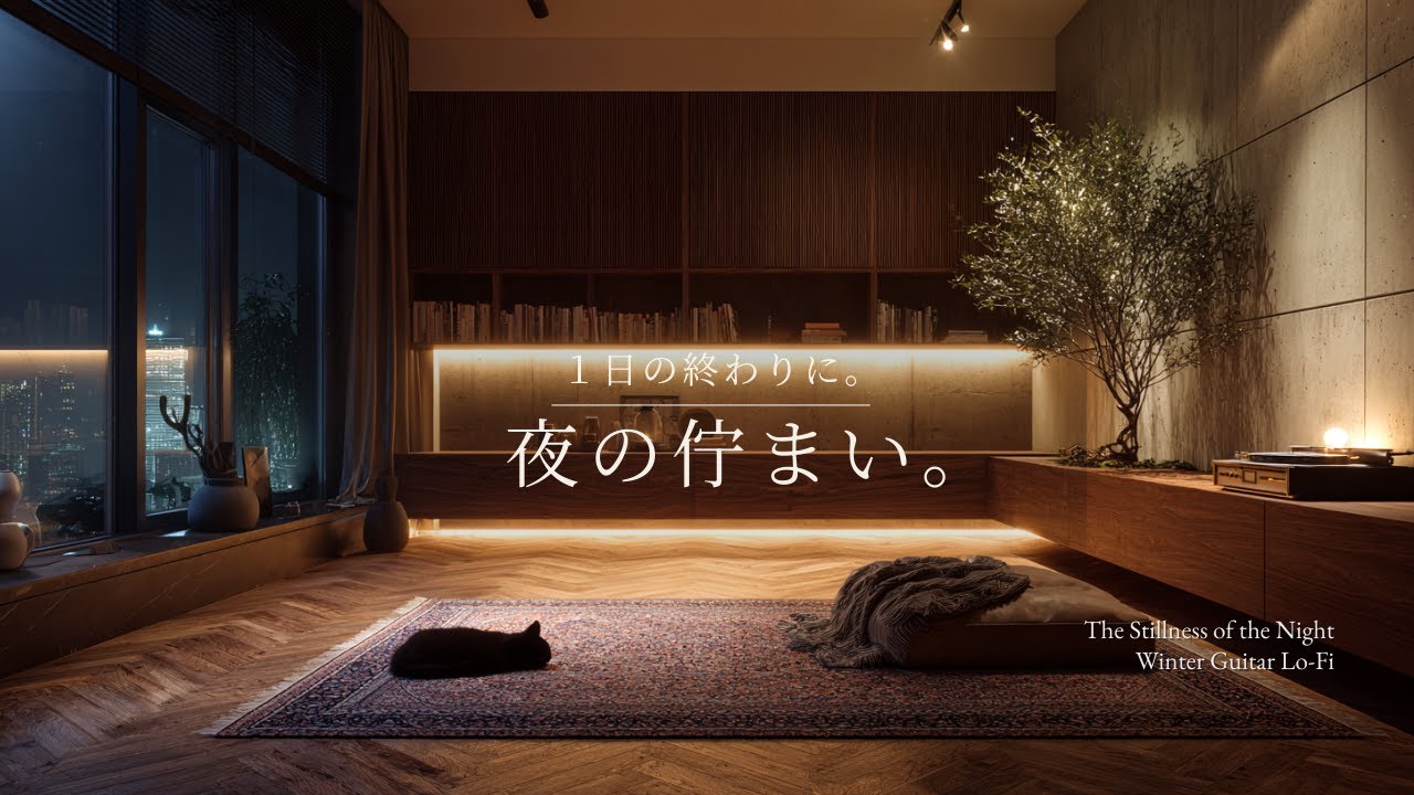 【夜の癒しBGM】1日の終わりに、夜の佇まい。｜The Quiet Presence of Night – Gentle Guitar Lo-Fi 🌙🎵