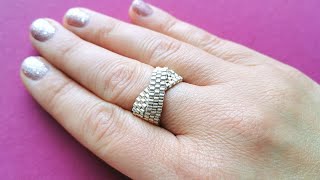 Peyote Twist Beaded Ring Tutorial