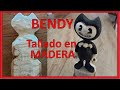 BENDY, Máquina de Tinta TALLADO en madera. Carving BENDY Ink macine out of wood