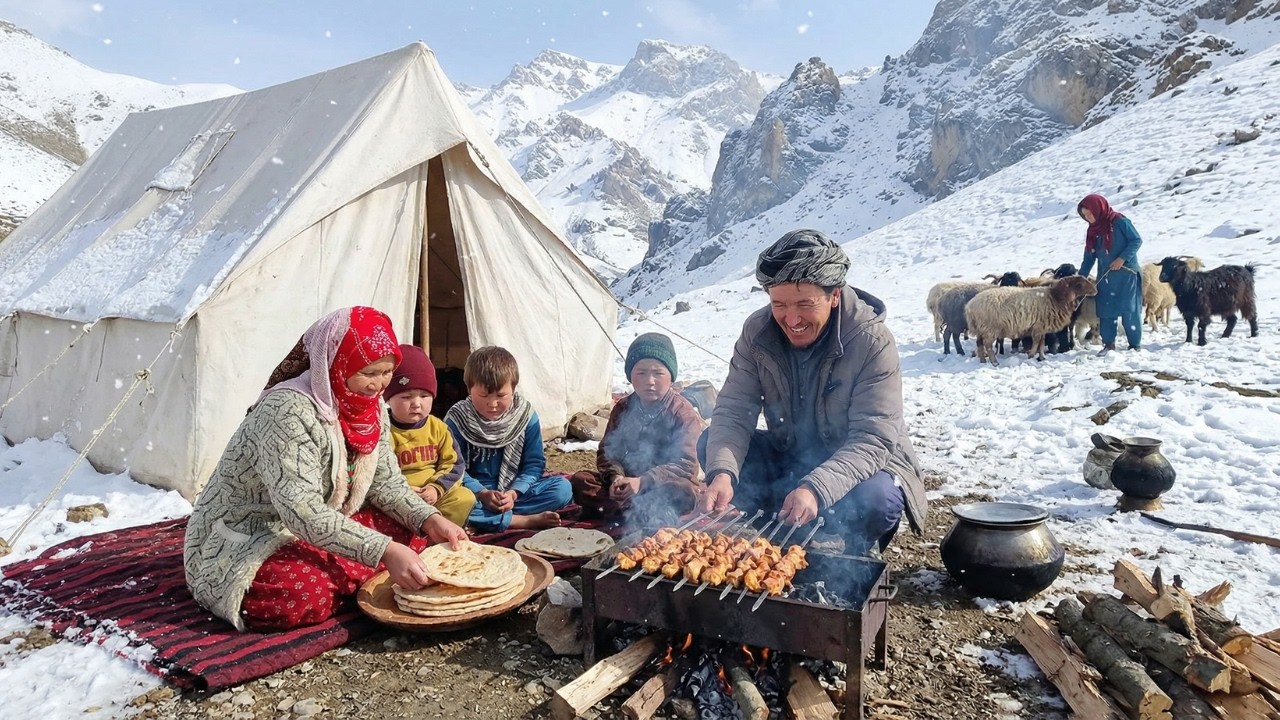 Winter in Afghanistan's Most Remote Mountain Village | How One Shepherd Family Cooks & Stays Alive