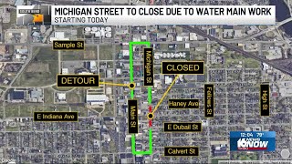 Part of Michigan Street closed in South Bend