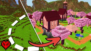 I built Minecraft's FIRST Cherry Village!