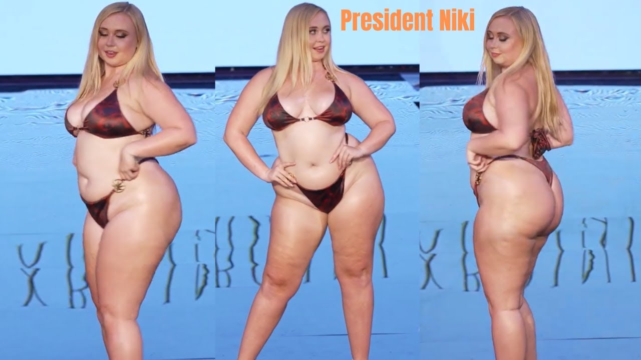 4K60P SLOWMO | PRESIDENT NIKI Walks In Swimwear | XBQINI Swimwear