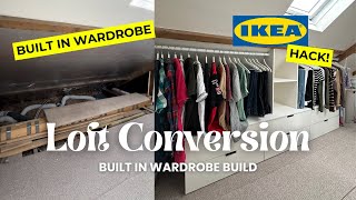 AFFORDABLE Loft Conversion Custom Built in Wardrobe Build | IKEA Hack
