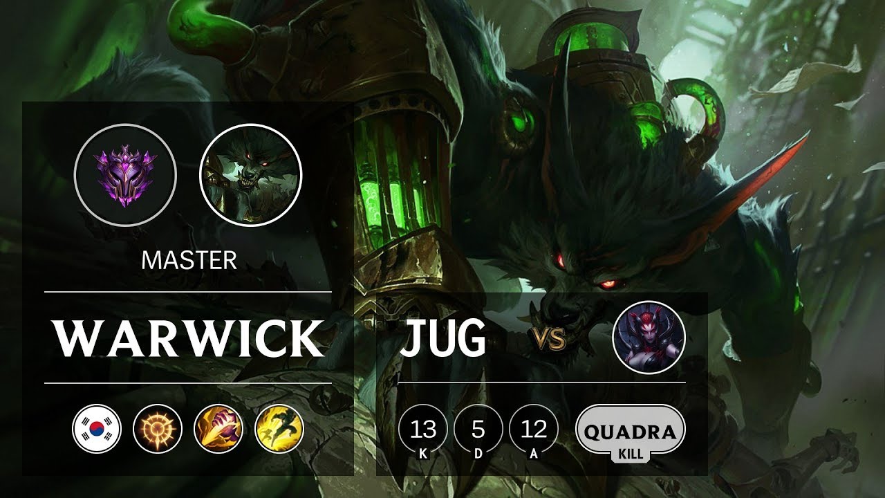 Warwick Jungle vs Elise - KR Master Patch 9.21