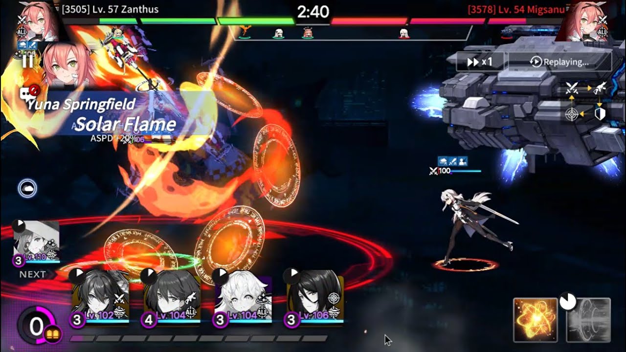 CounterSide: Do people know A.Yuna's skill nullfy buffs...? (platinum 3 rank arena PVP)