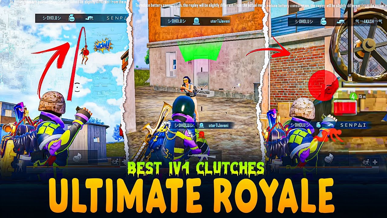 Bgmi Ultimate Royale Intense Cluches // Fastes 1v4 Clutches 🥶 @I ...