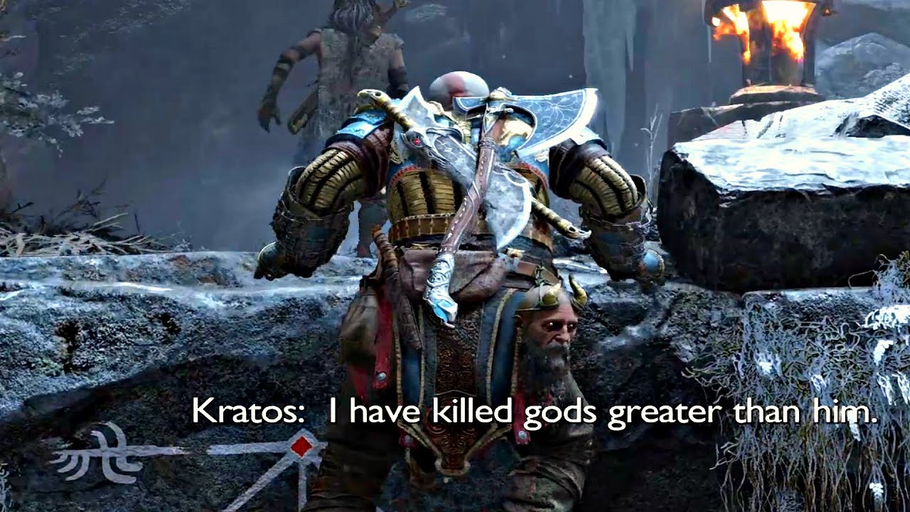Kratos Tells Mimir He Killed Stronger Gods Than Heimdall Scene God of
