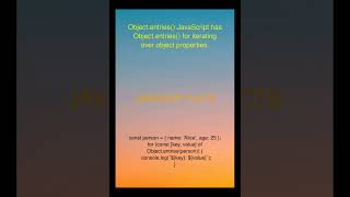 Object entries | Javascript Fact 33 with Example Profile